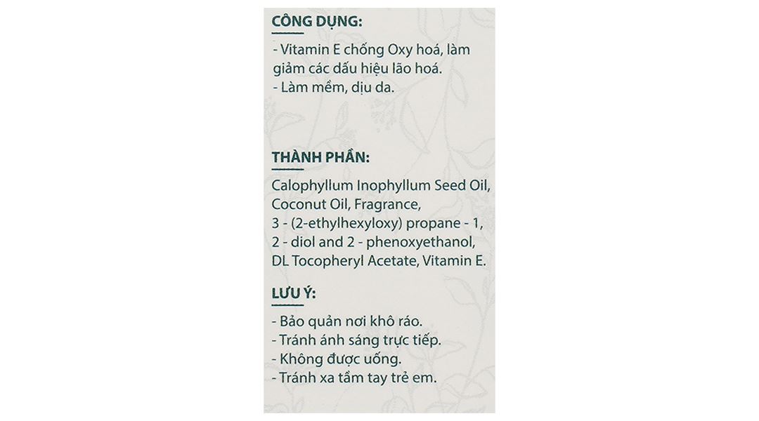 Dầu mù u M.U.U hỗ trợ làm lành vết bỏng, vết thương hở, côn trùng cắn chai 50ml - 12